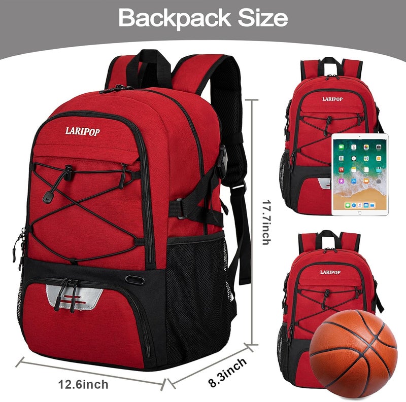 LARIPOP Basketball Bag,Basketball Backpack with Shoe Compartment and Ball Holder,Sport Bags for Soccer,Volleyball,Gym,Travel - Image 2